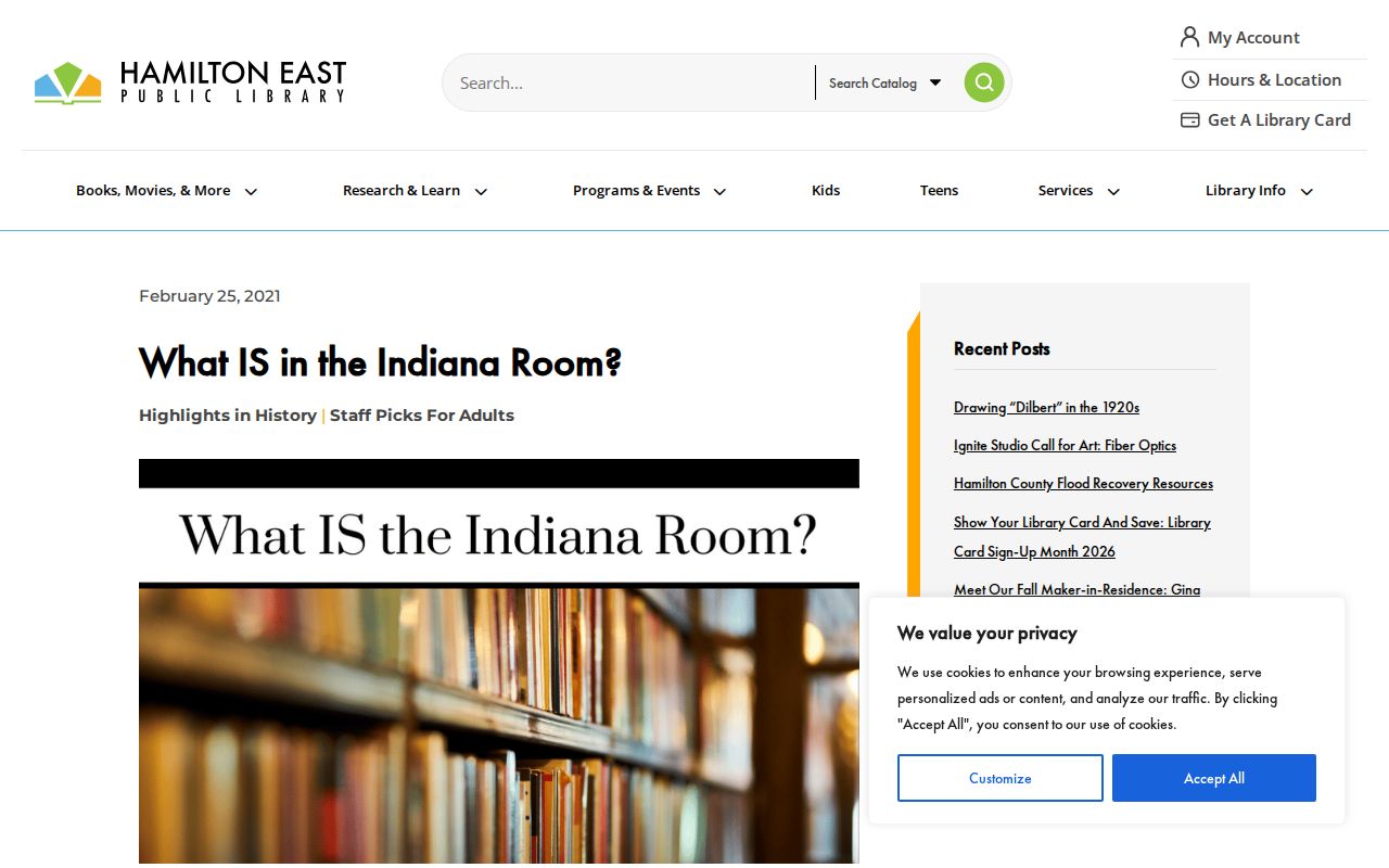 Carmel residents directory Indiana Room history resources