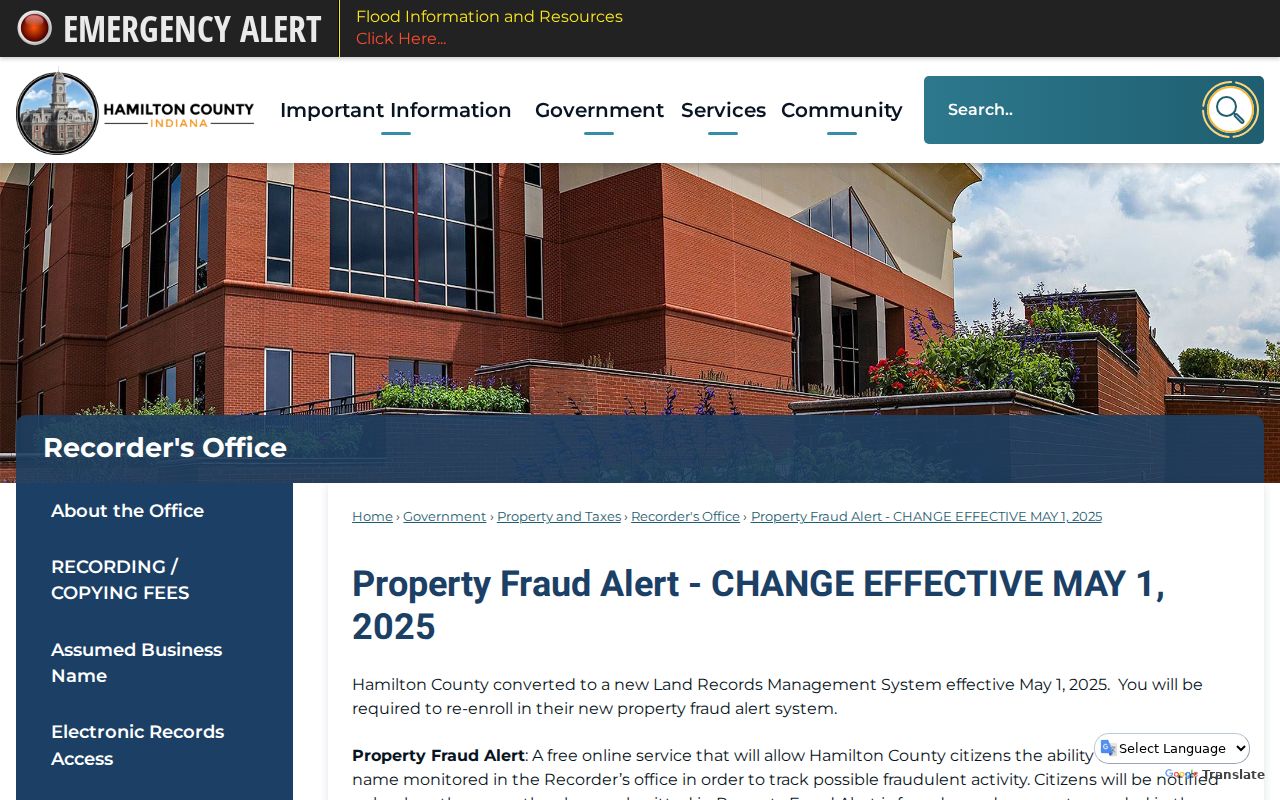 Hamilton property fraud alert information for Carmel neighbors