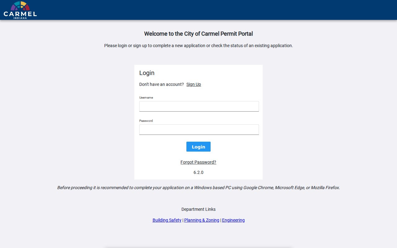 Carmel street directory permit portal